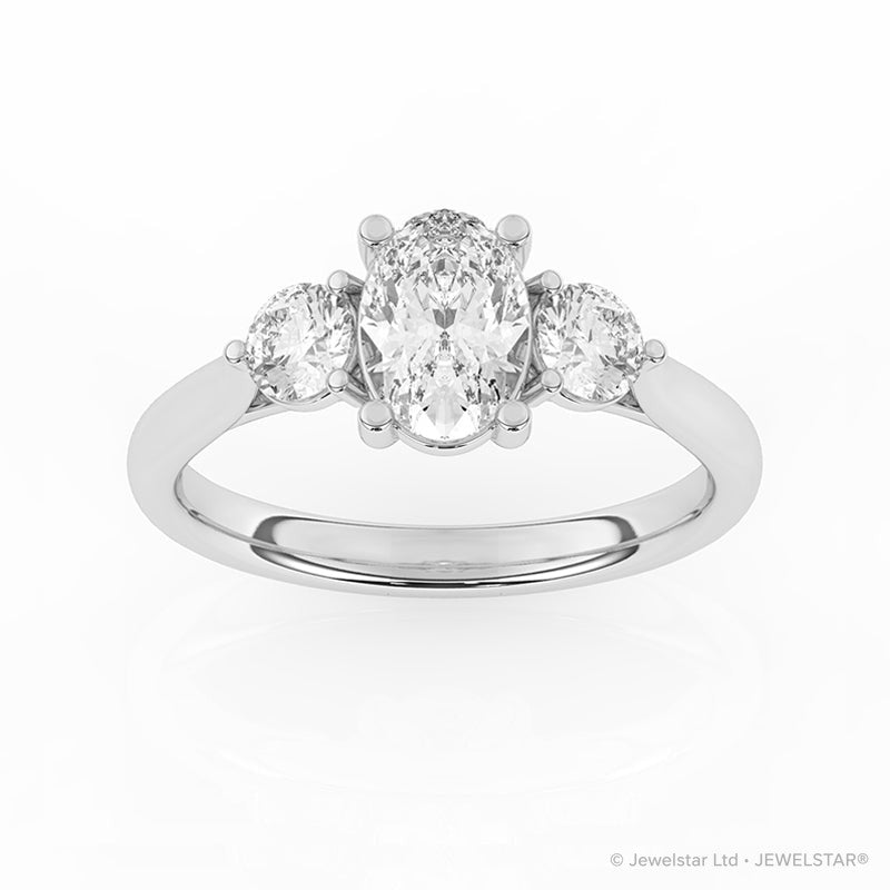 R-82513-AD-W  1.50ct Lab Diamond Three Stone Ring