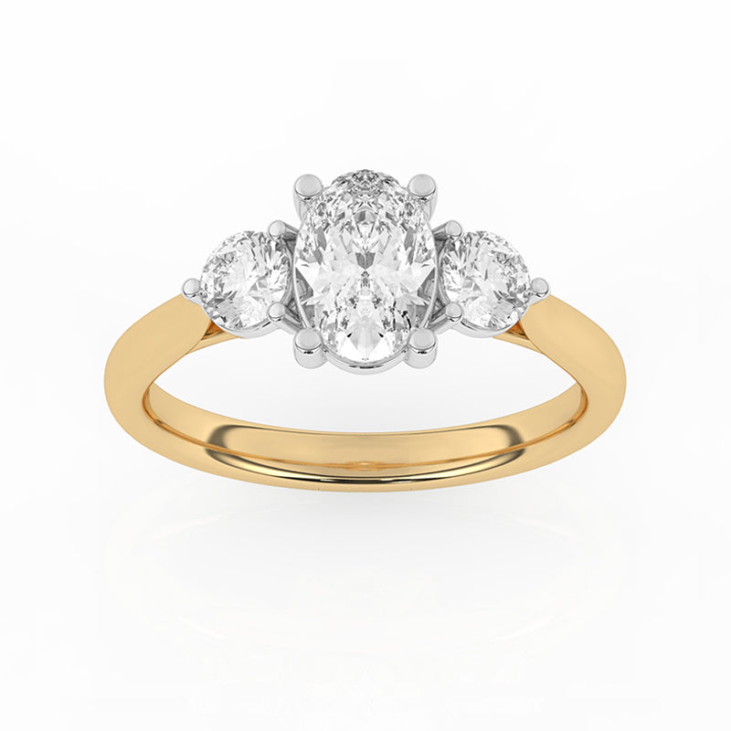 R-82513-AD-Y  1.50ct Lab Diamond Three Stone Ring