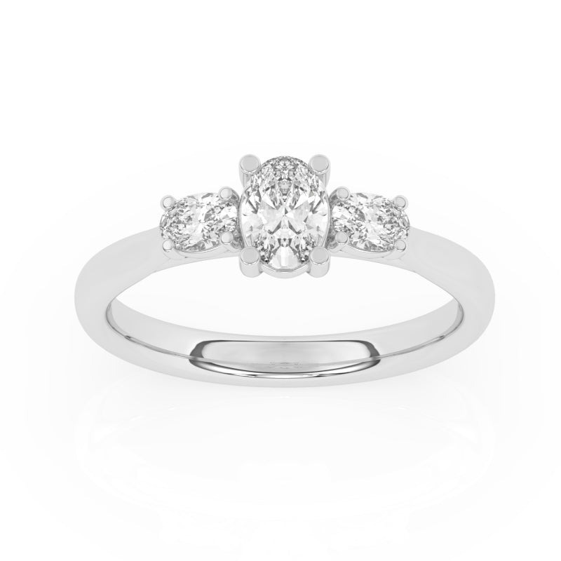 R-82520-AD-W  0.80ct Lab Diamond Three Stone Ring