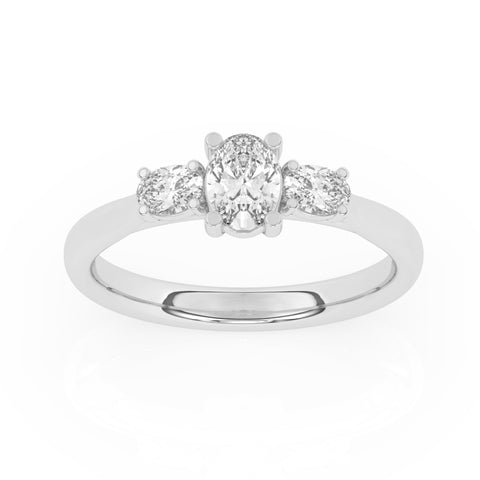 R-82520-AD-W  0.80ct Lab Diamond Three Stone Ring (EGL Report Included)