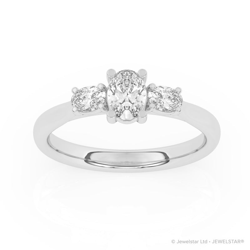R-82520-AD-W  0.80ct Lab Diamond Three Stone Ring