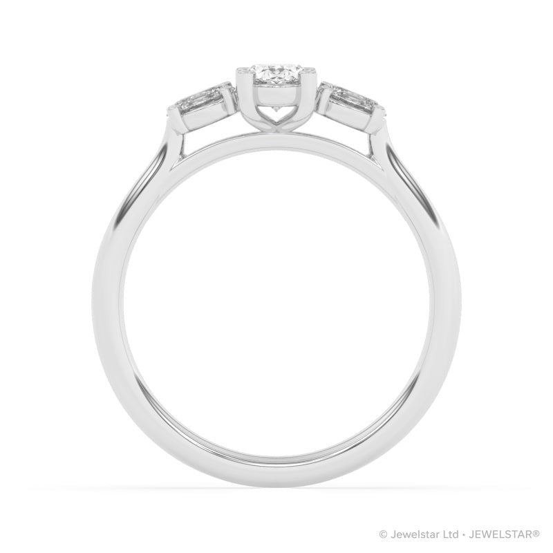 R-82520-AD-W  0.80ct Lab Diamond Three Stone Ring