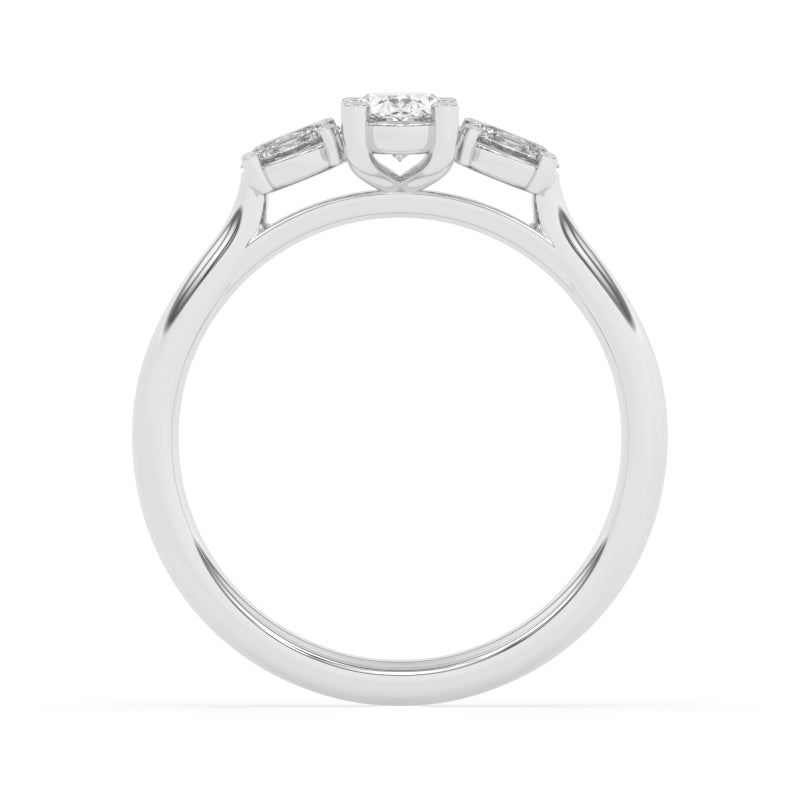 R-82520-AD-W  0.80ct Lab Diamond Three Stone Ring