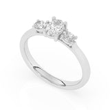 R-82520-AD-W  0.80ct Lab Diamond Three Stone Ring (EGL Report Included)