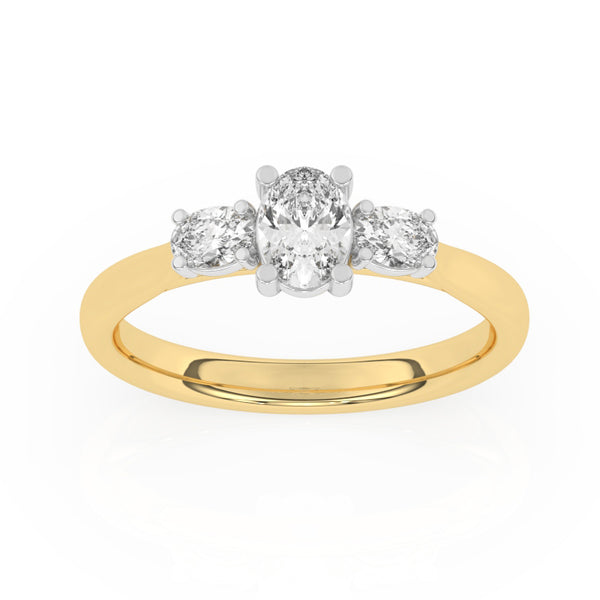R-82520-AD-Y  0.80ct Lab Diamond Three Stone Ring (EGL Report Included)