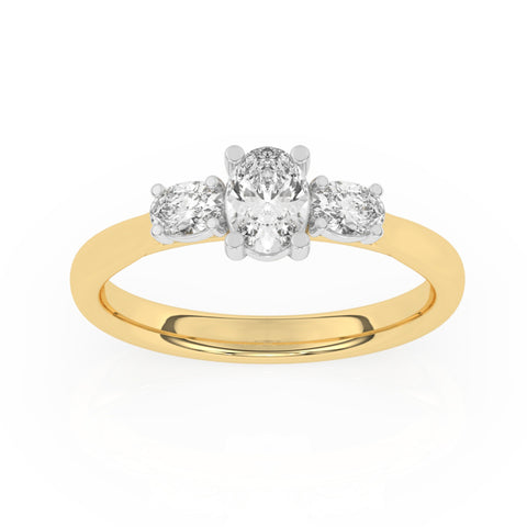 R-82520-AD-Y  0.80ct Lab Diamond Three Stone Ring (EGL Report Included)