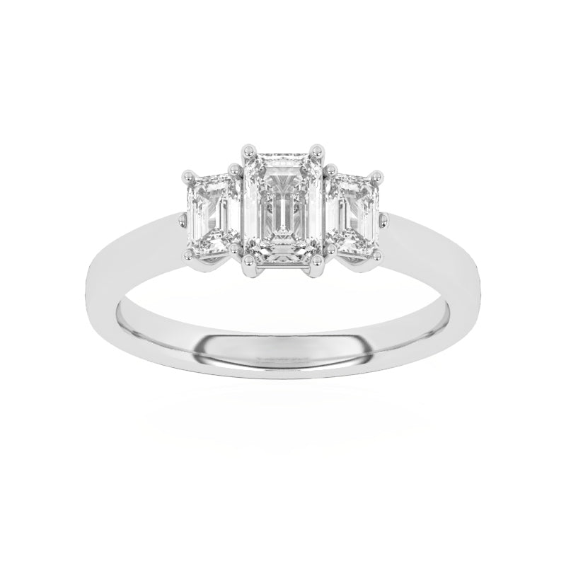 R-83100-AD-W  1.10ct Lab Diamond Three Stone Ring