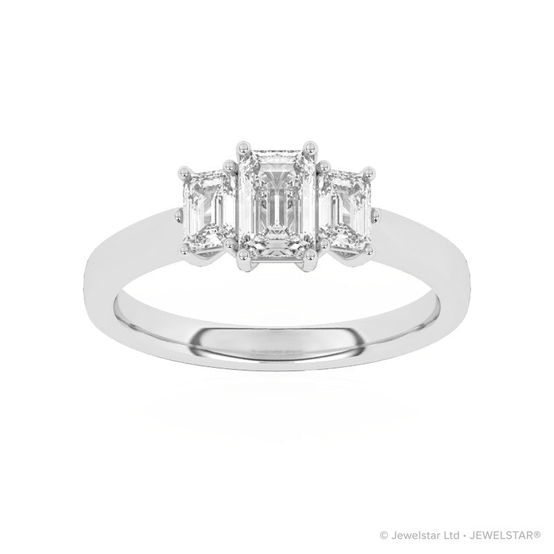 R-83100-AD-W  1.10ct Lab Diamond Three Stone Ring