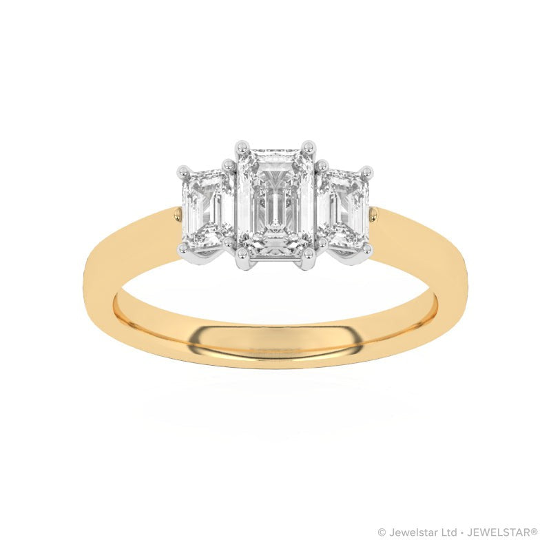 R-83100-AD-Y  1.10ct Lab Diamond Three Stone Ring