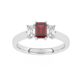 R-83100-RU-W  Lab Diamond & Ruby Three Stone Ring F/VS (EGL Report Included)