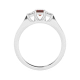R-83100-RU-W  Lab Diamond & Ruby Three Stone Ring F/VS (EGL Report Included)
