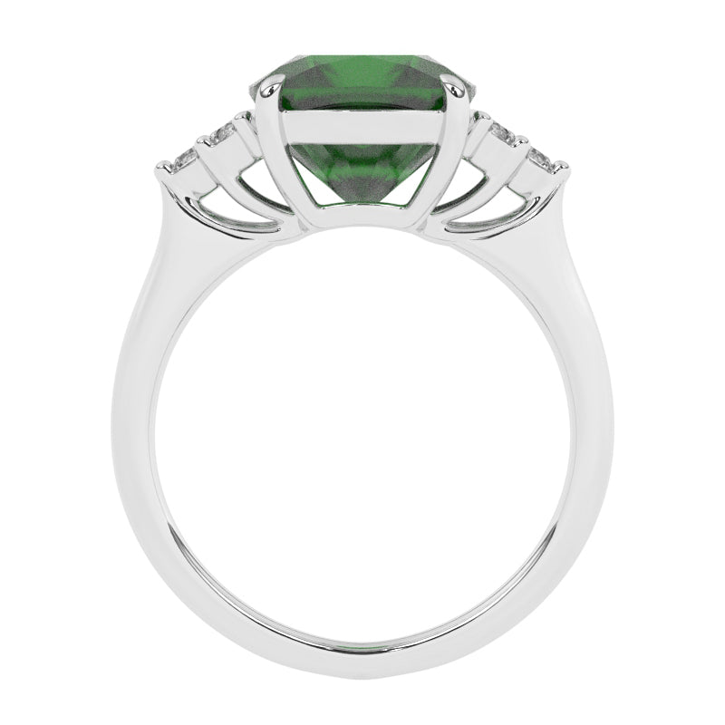 R-83553-EM-W  Diamond & Emerald Dress Ring