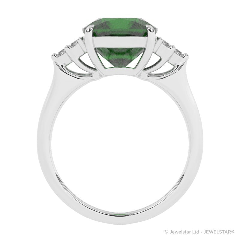 R-83553-EM-W  Diamond & Emerald Dress Ring