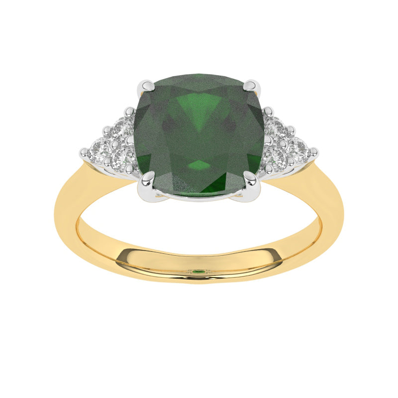 R-83553-EM-Y  Diamond & Emerald Dress Ring