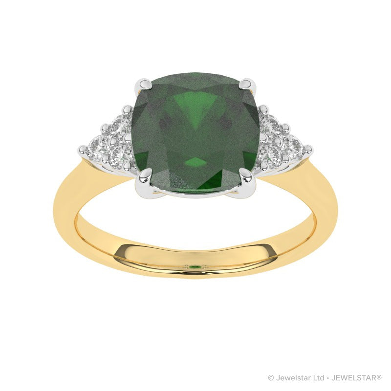 R-83553-EM-Y  Diamond & Emerald Dress Ring