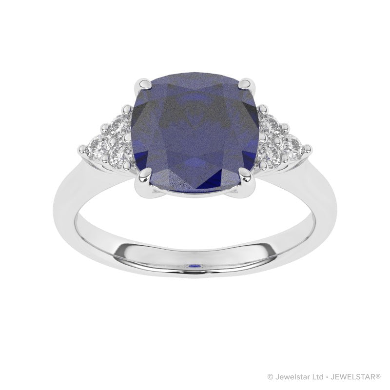 R-83553-SA-W  Diamond & Sapphire Dress Ring