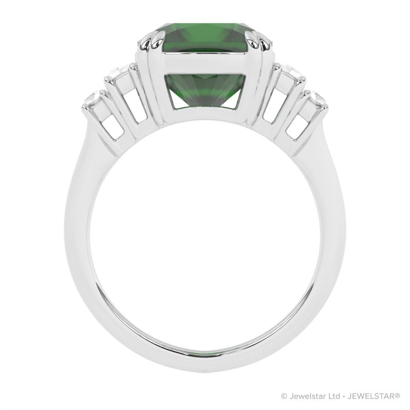 R-83557-EM-W  Diamond & Emerald Dress Ring