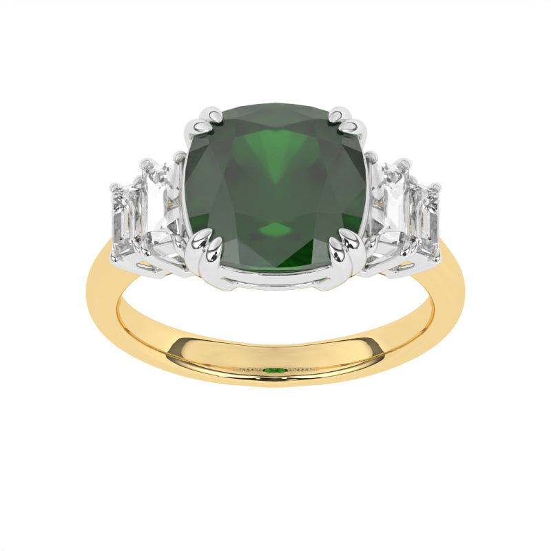 R-83557-EM-Y  Diamond & Emerald Dress Ring