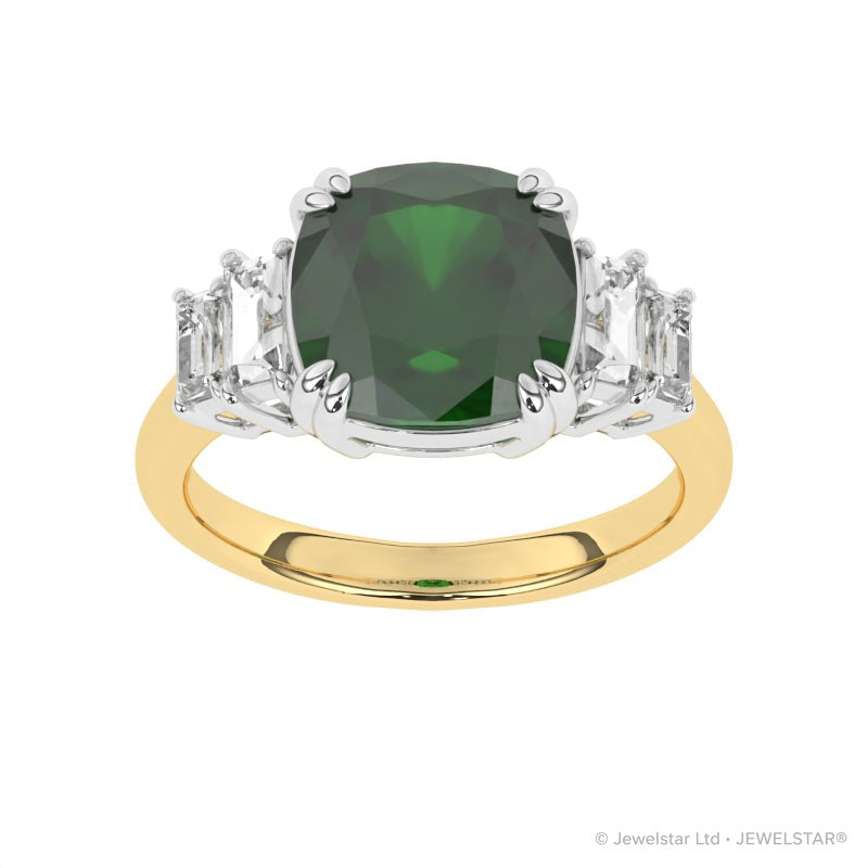 R-83557-EM-Y  Diamond & Emerald Dress Ring