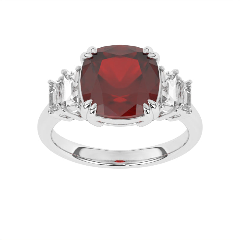 R-83557-RU-W  Diamond & Ruby Dress Ring