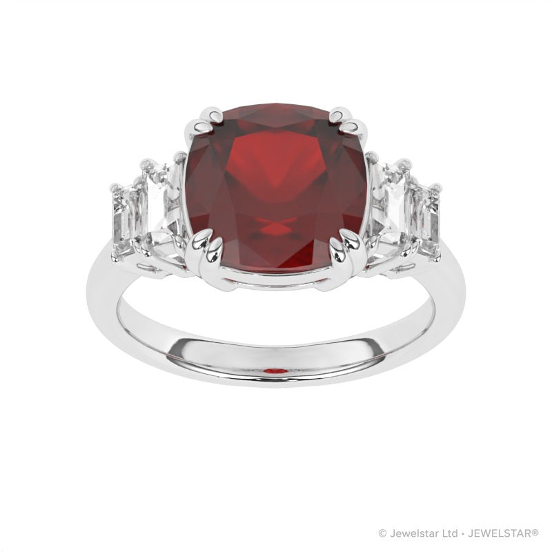 R-83557-RU-W  Diamond & Ruby Dress Ring