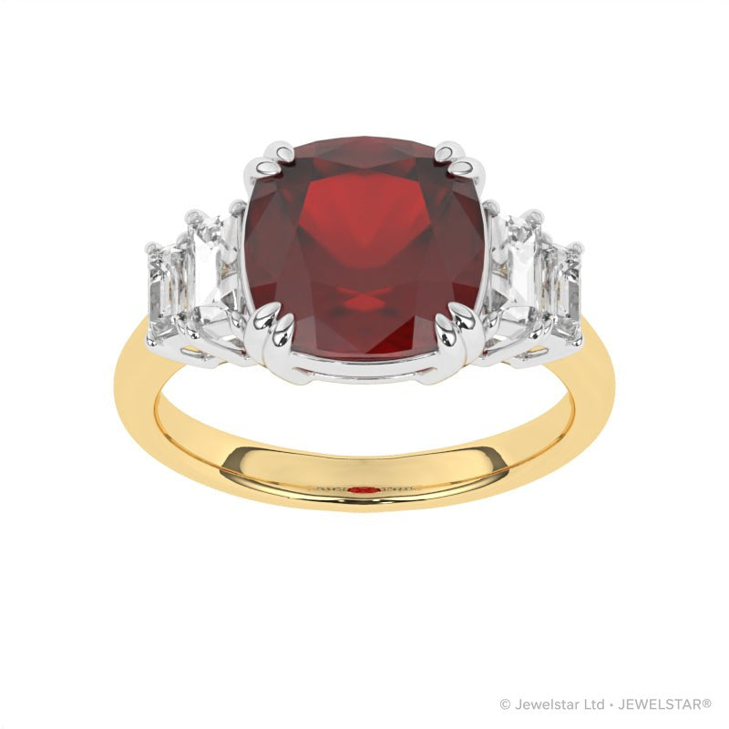 R-83557-RU-Y  Diamond & Ruby Dress Ring