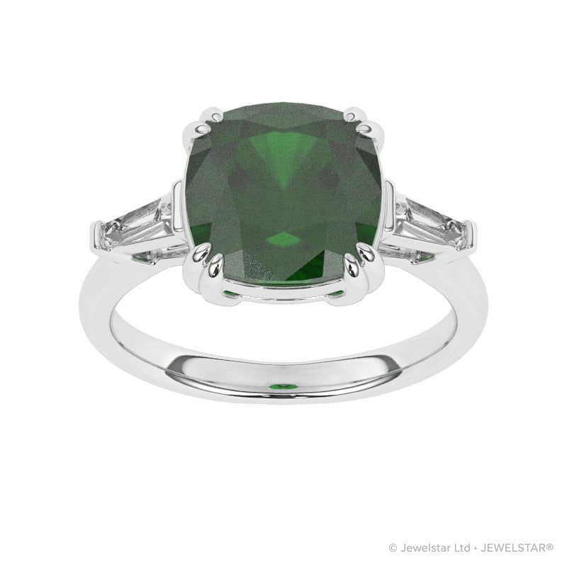 R-83558-EM-W  Diamond & Emerald Dress Ring