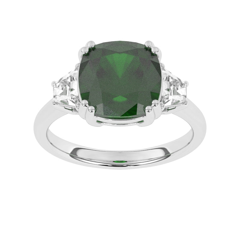 R-83559-EM-W  Diamond & Emerald Dress Ring