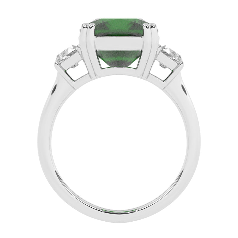 R-83559-EM-W  Diamond & Emerald Dress Ring