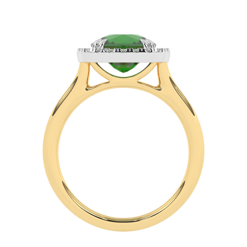 R-83580-EM-Y  Lab Diamond & Emerald Cluster Ring
