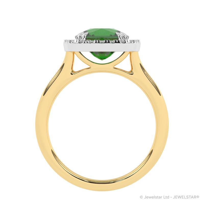R-83580-EM-Y  Lab Diamond & Emerald Cluster Ring