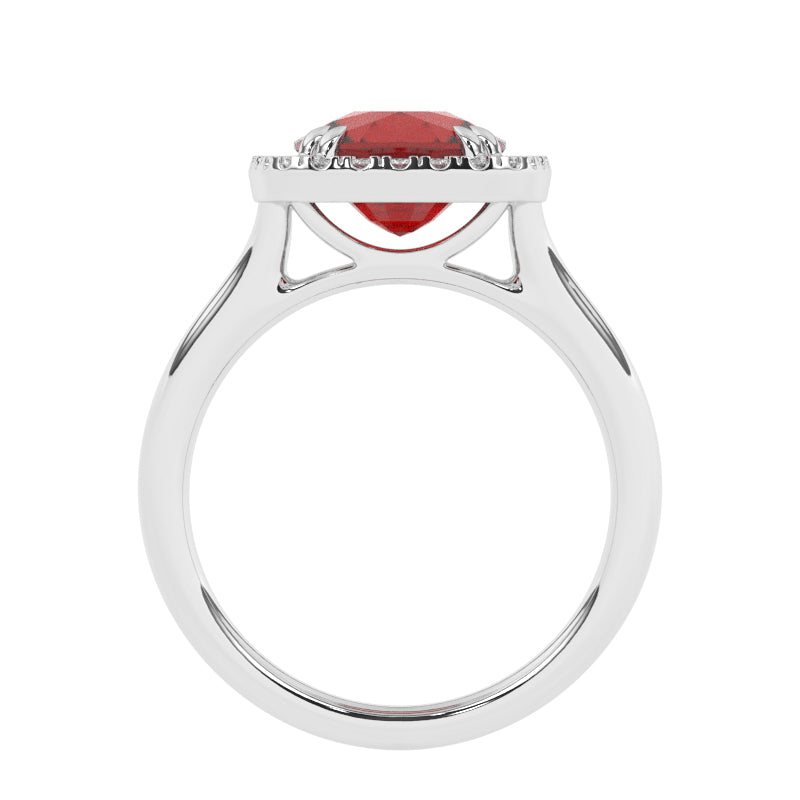 R-83580-RU-W  Lab Diamond & Ruby Cluster Ring