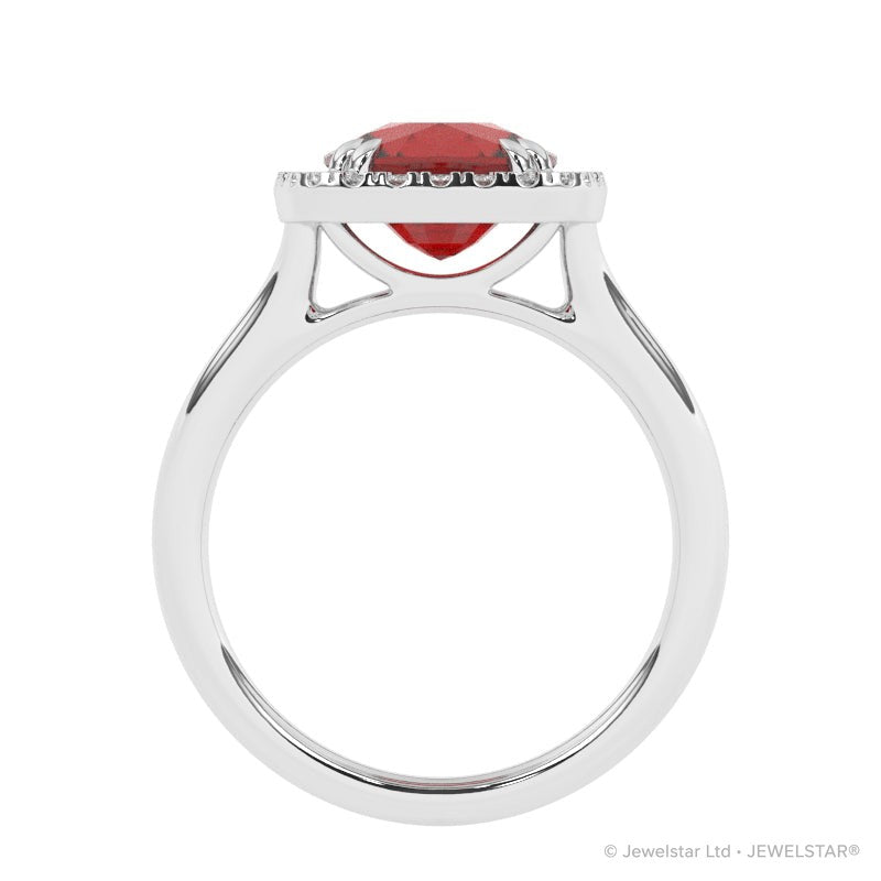 R-83580-RU-W  Lab Diamond & Ruby Cluster Ring
