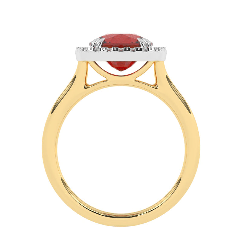 R-83580-RU-Y  Lab Diamond & Ruby Cluster Ring