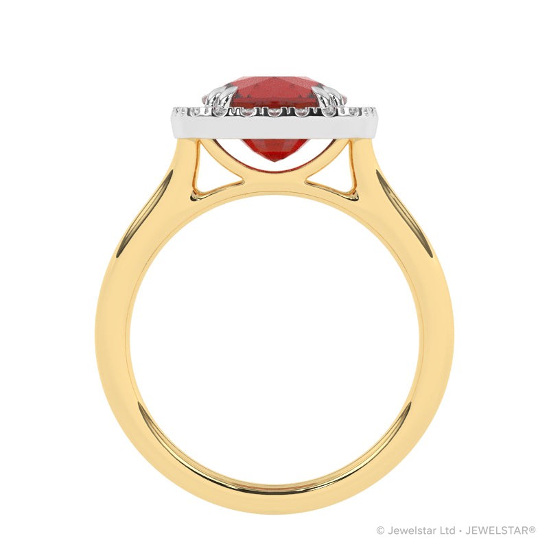R-83580-RU-Y  Lab Diamond & Ruby Cluster Ring