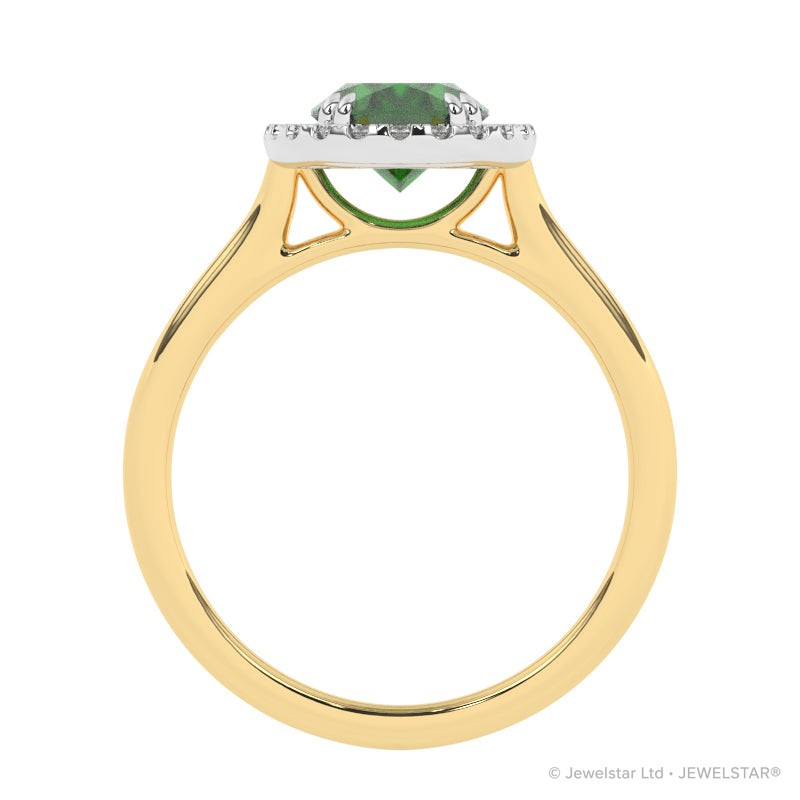 R-83581-EM-Y  Lab Diamond & Emerald Cluster Ring