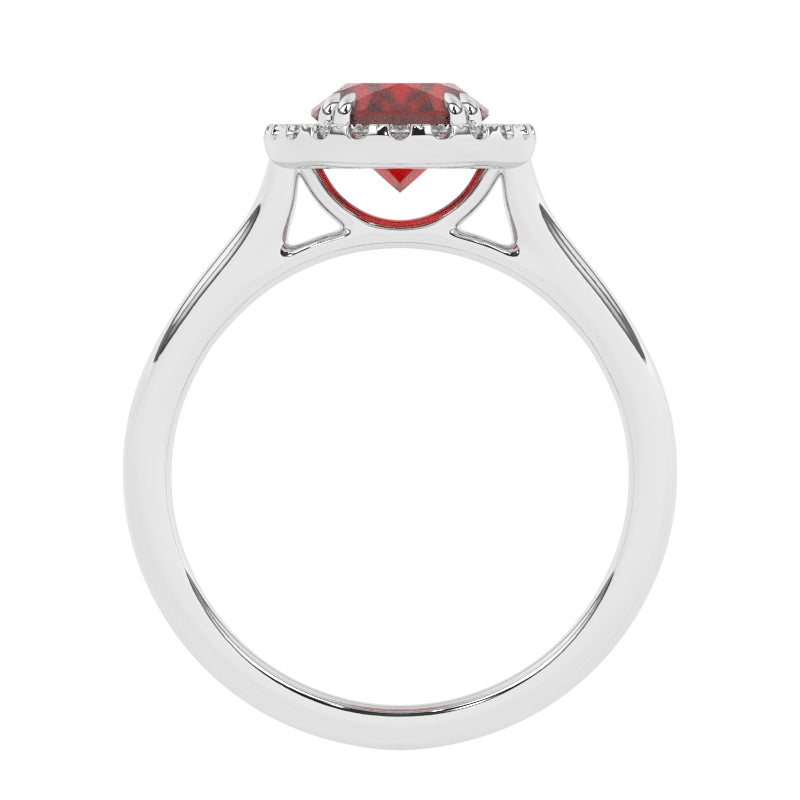 R-83581-RU-W  Lab Diamond & Ruby Cluster Ring