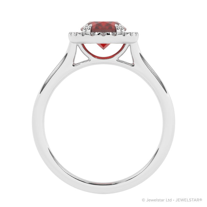 R-83581-RU-W  Lab Diamond & Ruby Cluster Ring