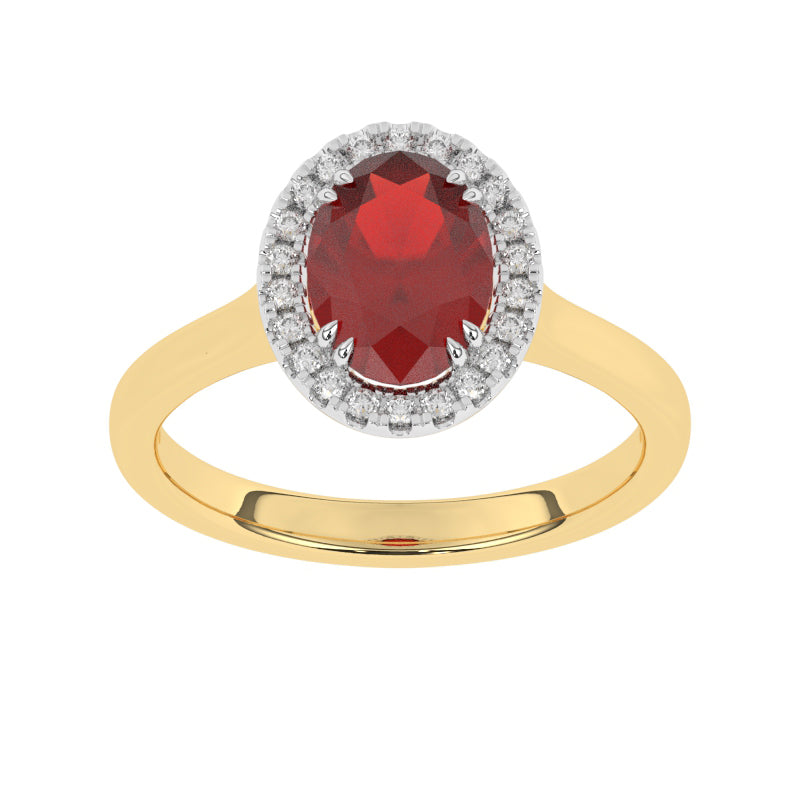 R-83581-RU-Y  Lab Diamond & Ruby Cluster Ring