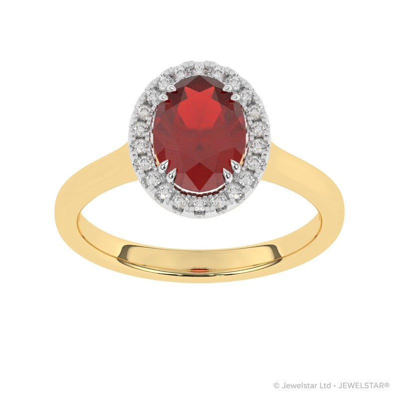 R-83581-RU-Y  Lab Diamond & Ruby Cluster Ring