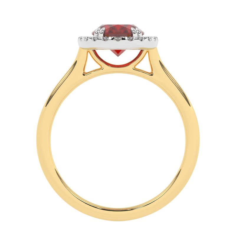 R-83581-RU-Y  Lab Diamond & Ruby Cluster Ring