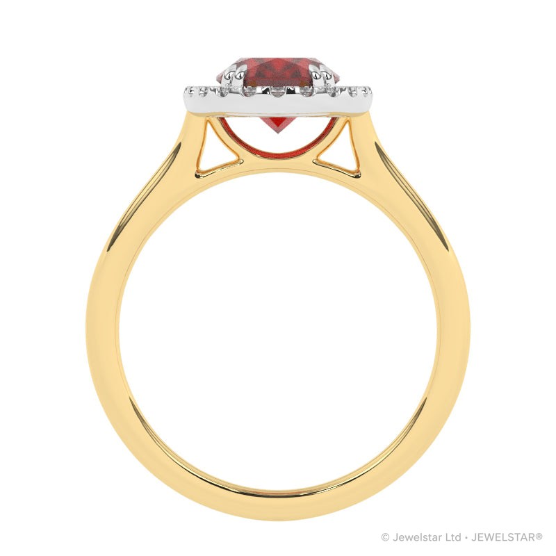 R-83581-RU-Y  Lab Diamond & Ruby Cluster Ring