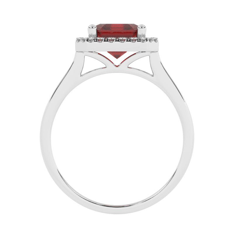 R-83582-RU-W  Lab Diamond & Ruby Cluster Ring