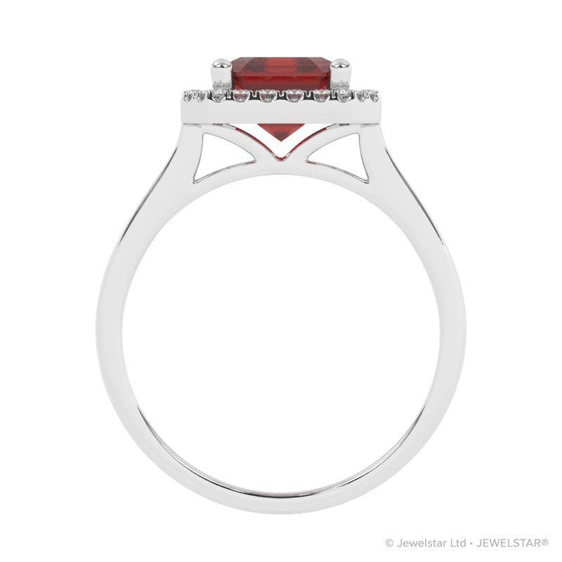 R-83582-RU-W  Lab Diamond & Ruby Cluster Ring
