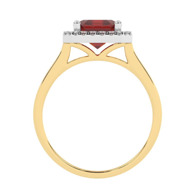 R-83582-RU-Y  Lab Diamond & Ruby Cluster Ring