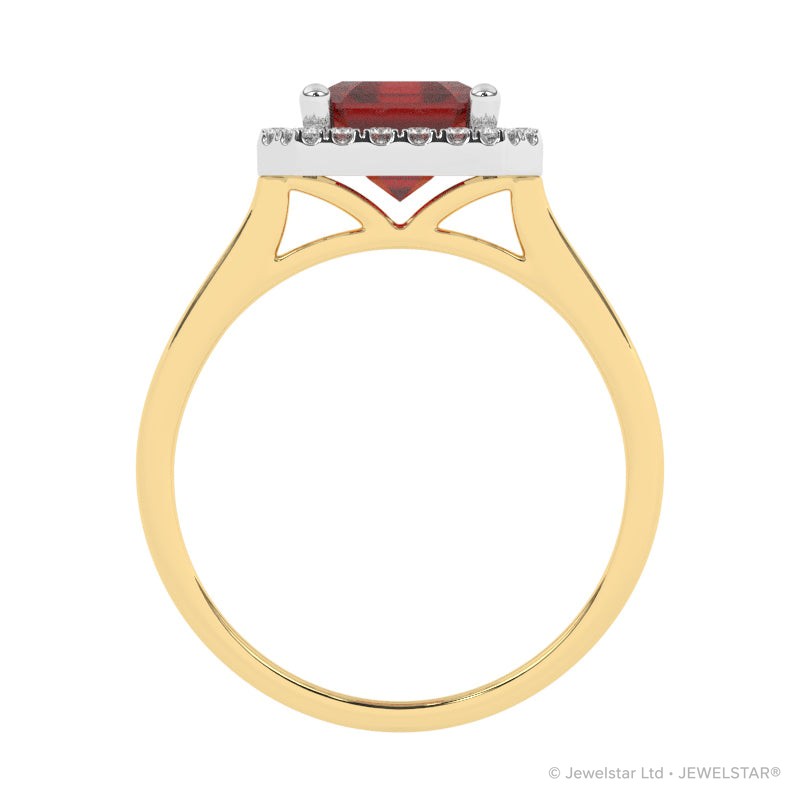 R-83582-RU-Y  Lab Diamond & Ruby Cluster Ring
