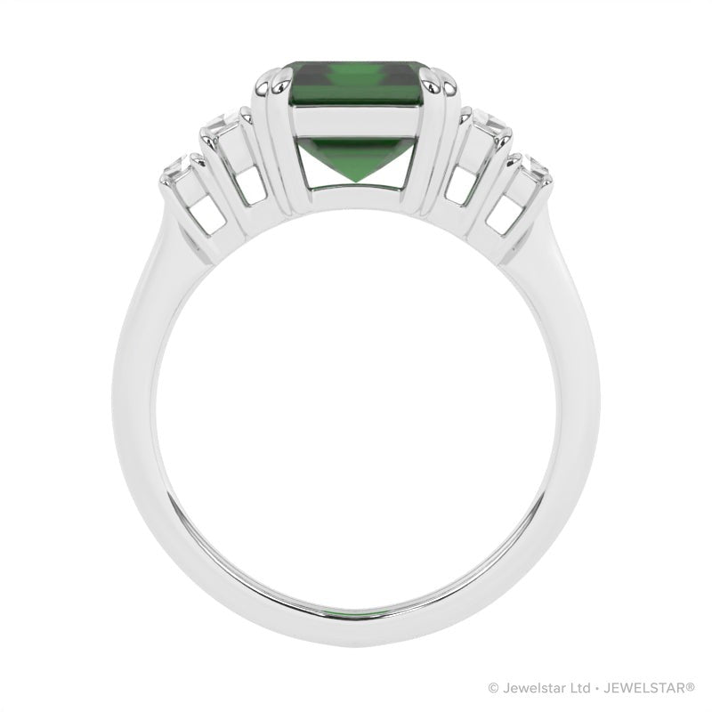 R-84557-EM-W  Diamond & Emerald Dress Ring