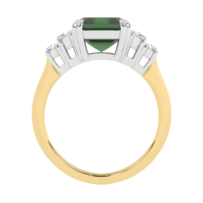 R-84557-EM-Y  Diamond & Emerald Dress Ring