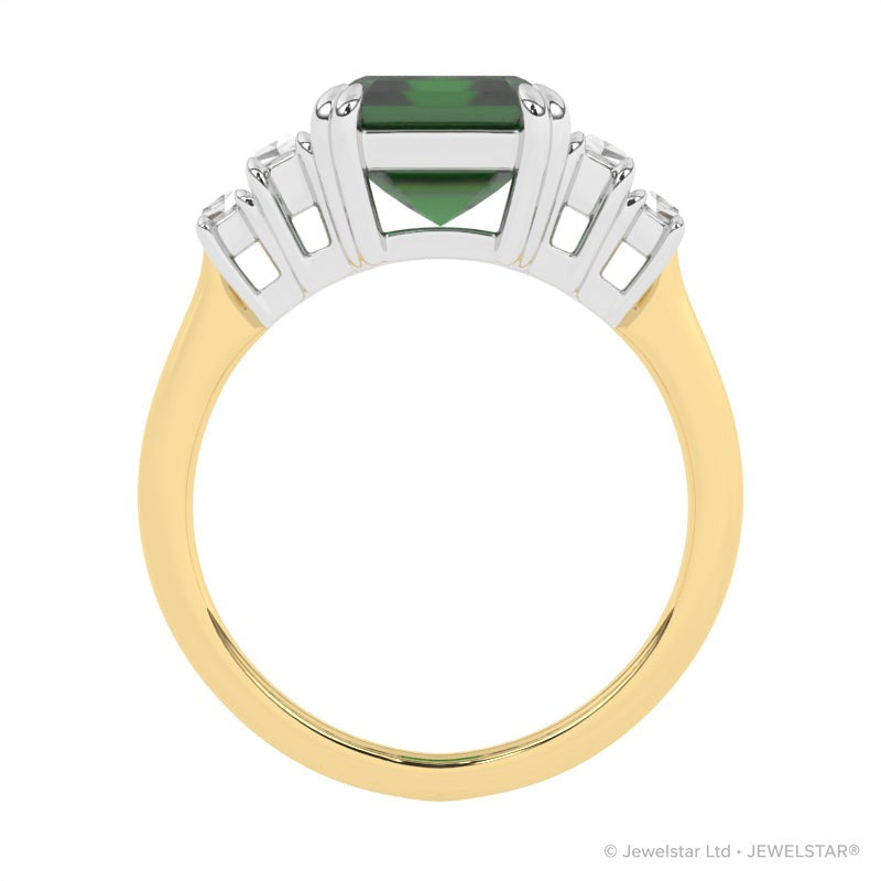 R-84557-EM-Y  Diamond & Emerald Dress Ring