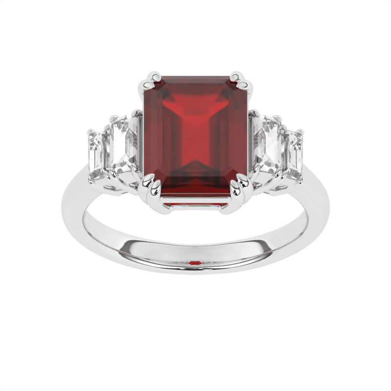 R-84557-RU-W  Diamond & Ruby Dress Ring